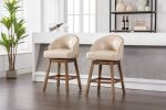COOLMORE Bar Stools Set of 2 Counter Height Chairs with Footrest for Kitchen, Dining Room And 360 Degree Swivel