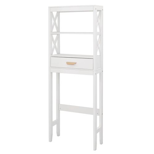 Over-the-Toilet Storage Cabinet With One Drawer Saver Bathroom Rack