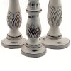 Royal Hampton Distressed Mango Wood Pillar Shaped Candle holder, Set of 3, White