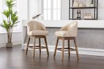 COOLMORE Bar Stools Set of 2 Counter Height Chairs with Footrest for Kitchen, Dining Room And 360 Degree Swivel