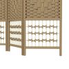 4 Panel Room Divider, Folding Privacy Screen, 5.6' Room Separator, Wave Fiber Freestanding Partition Wall Divider, Natural