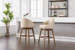 COOLMORE Bar Stools Set of 2 Counter Height Chairs with Footrest for Kitchen, Dining Room And 360 Degree Swivel