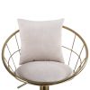 Off-White velvet bar chair, pure gold plated, unique design,360 degree rotation, adjustable height,Suitable for dinning room and bar,set of 2