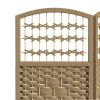 4 Panel Room Divider, Folding Privacy Screen, 5.6' Room Separator, Wave Fiber Freestanding Partition Wall Divider, Natural