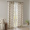 Fretwork Print Grommet Top Window Curtain Panel(Only 1 Pc Panel)