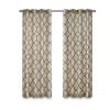Fretwork Print Grommet Top Window Curtain Panel(Only 1 Pc Panel)