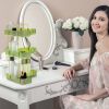 Bathroom Countertop Organizer 3 Tier Corner Makeup Storage Shelf Vanity Cosmetic Perfume Tray Clear Corner Rack for Bedroom Bathroom Kitchen