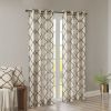 Fretwork Print Grommet Top Window Curtain Panel(Only 1 Pc Panel)