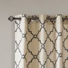 Fretwork Print Grommet Top Window Curtain Panel(Only 1 Pc Panel)